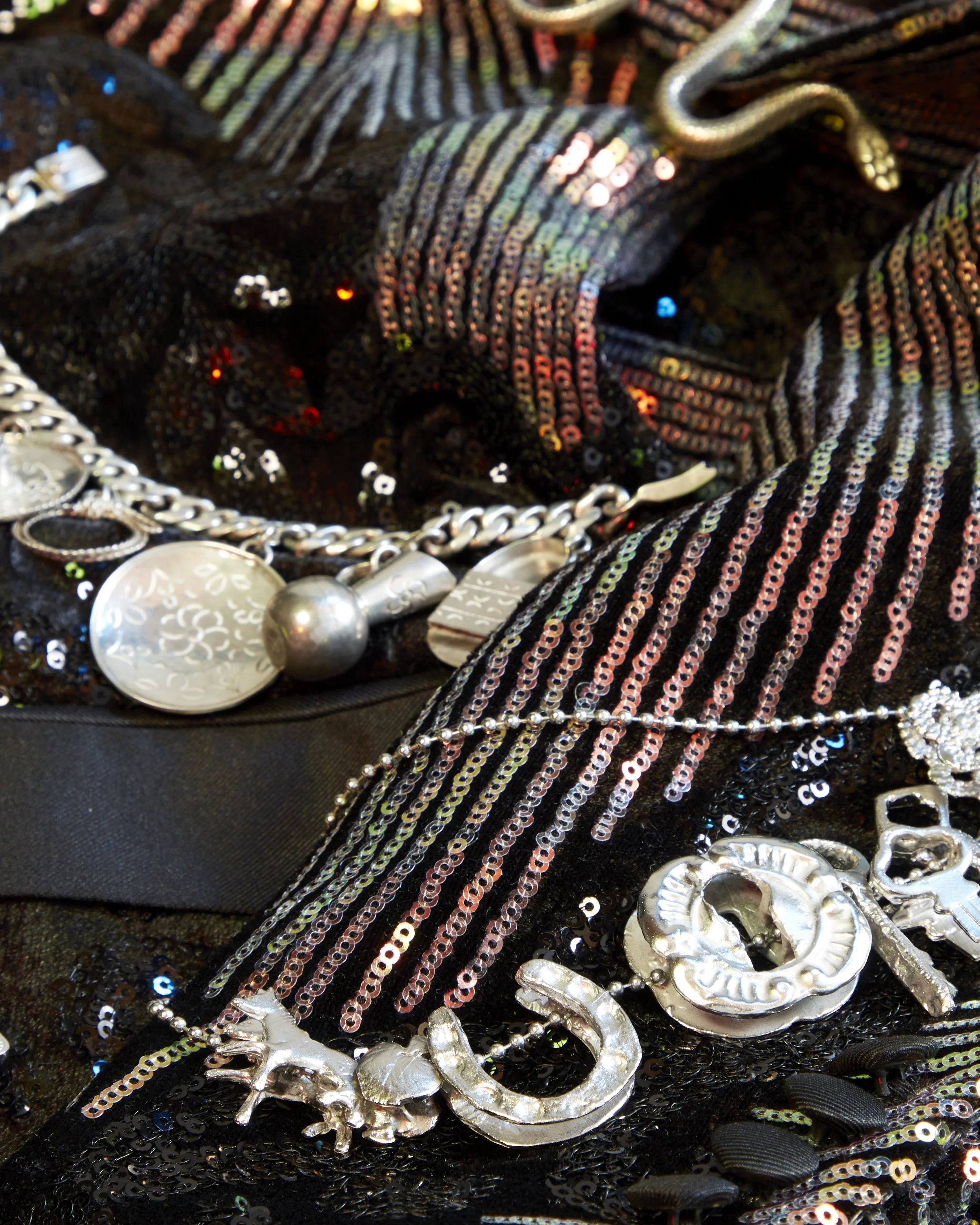 Product Still Life image of fashion Jewelry and Fabric photographer Gabrielle Gabe Weber and Stylist Hope Misterek