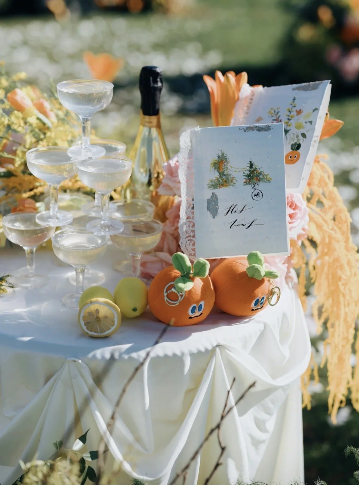 Ontario fall wedding session with a theme of orange flowers and pumpkins. 