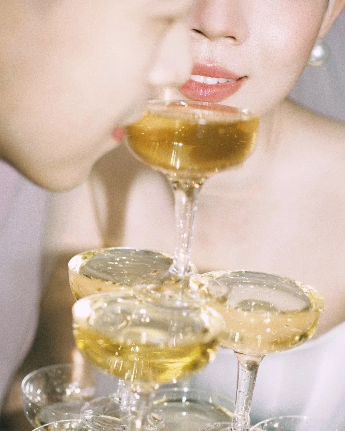 Ontario Wedding session with champagne tower.