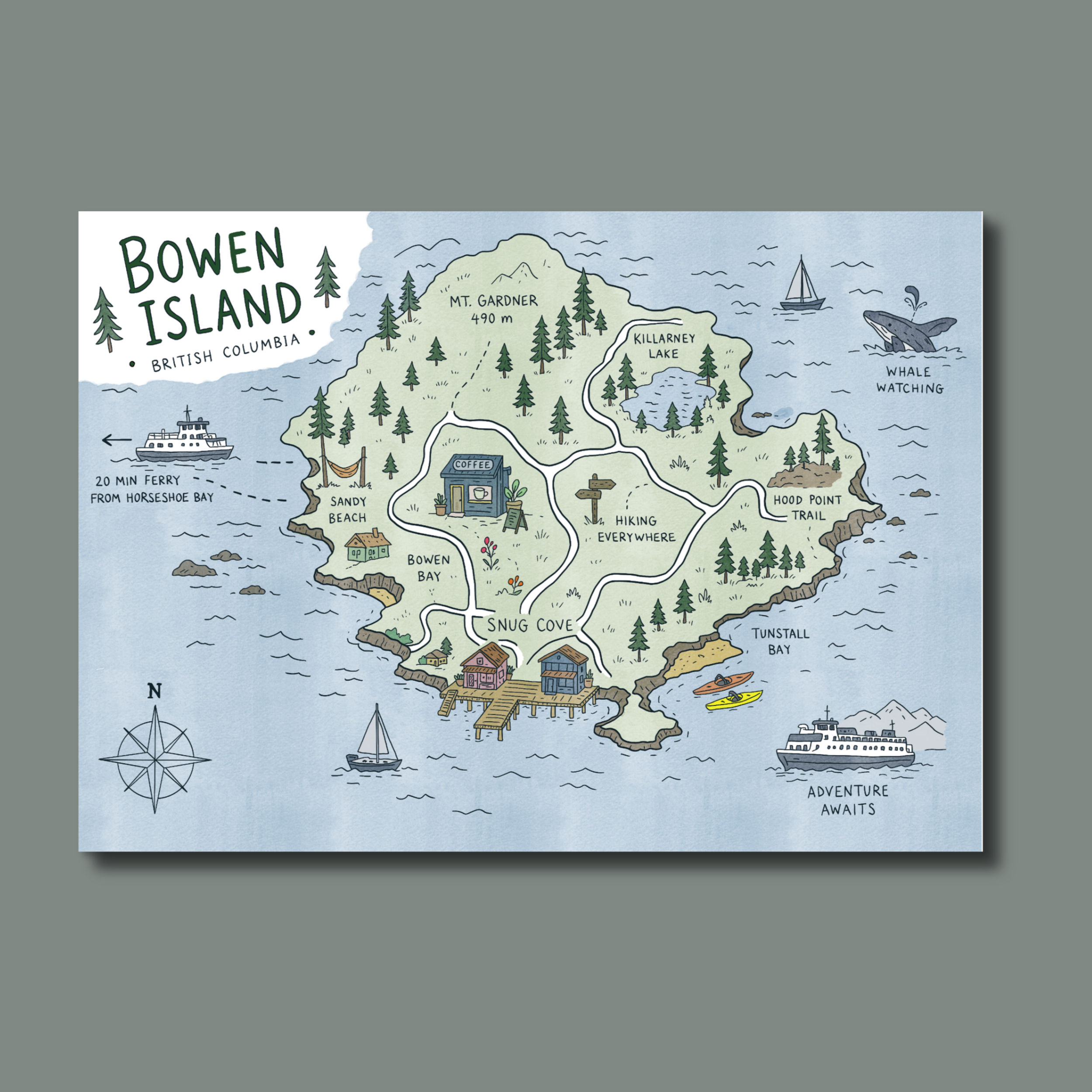 Bowen Island | Map Doodle (Art Print)