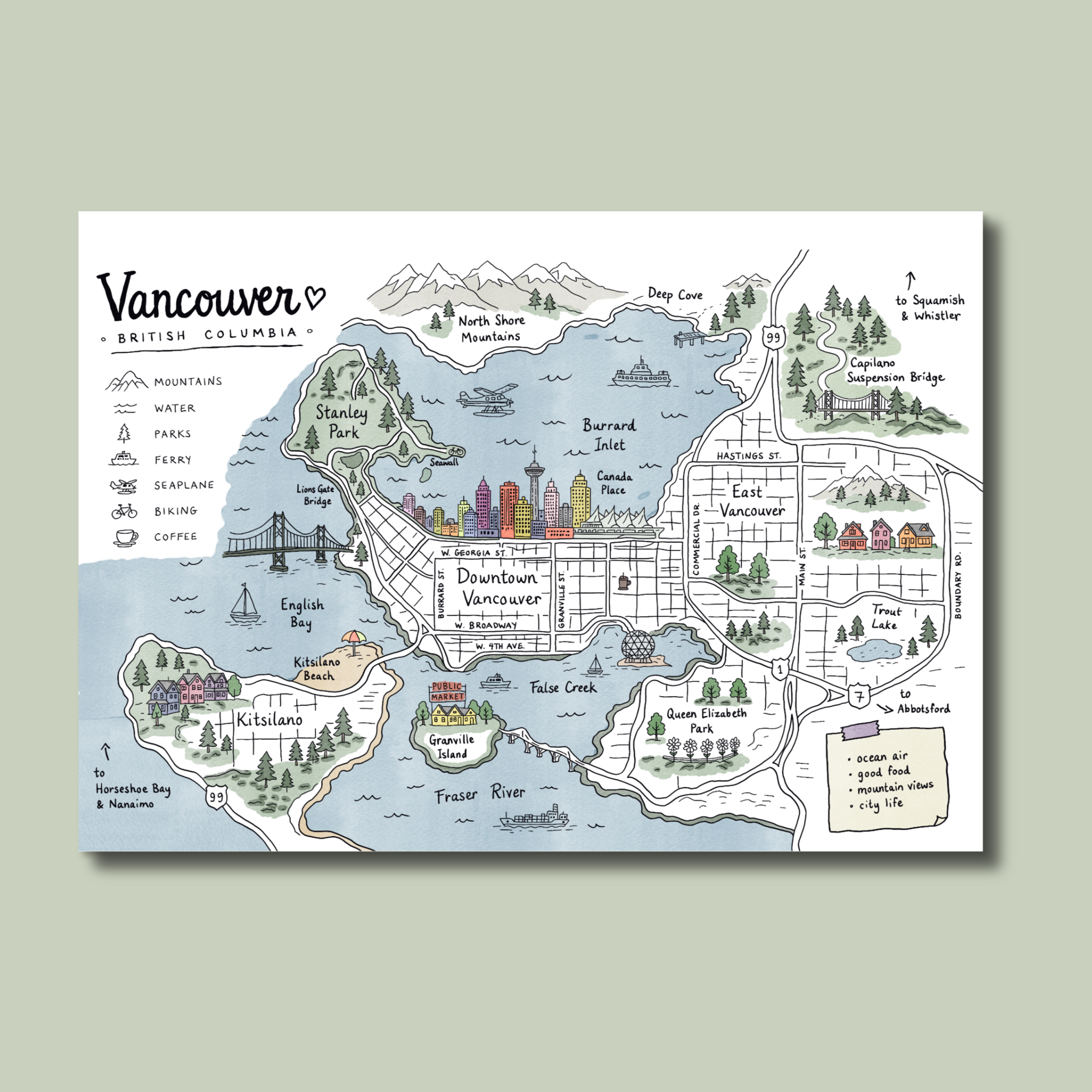 Vancouver | Map Doodle (Art Print)