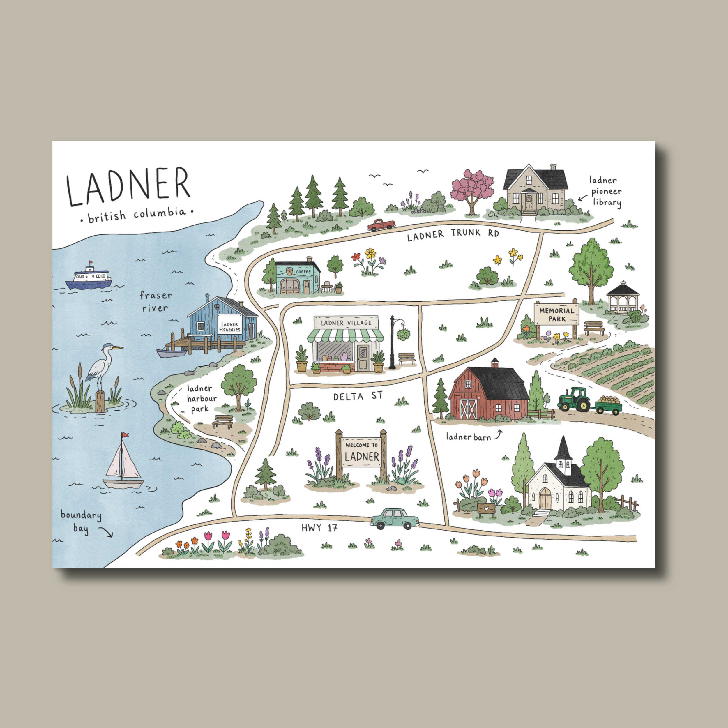 Ladner | Map Doodle (Art Print)