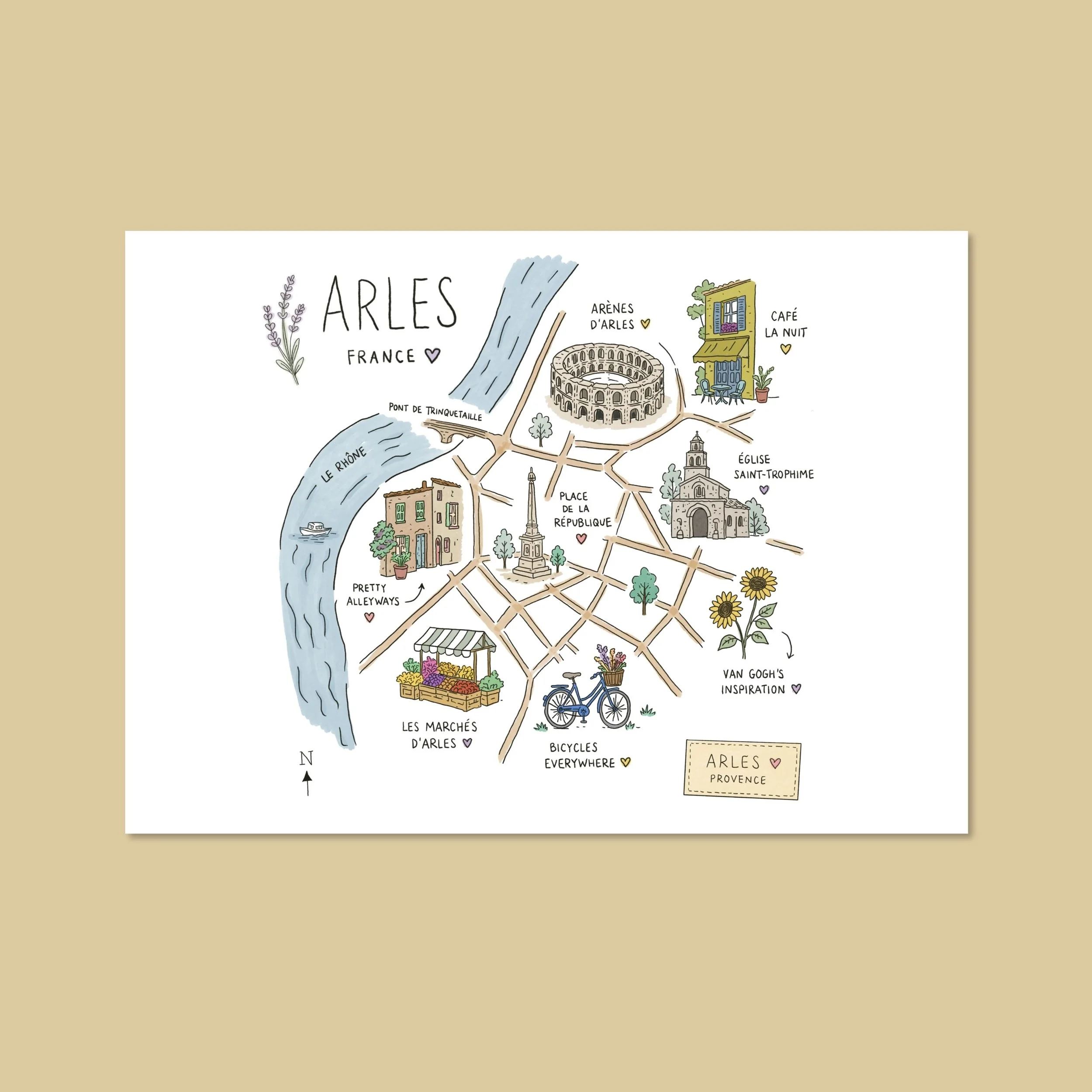 Arles | Map Doodle (Postcard)