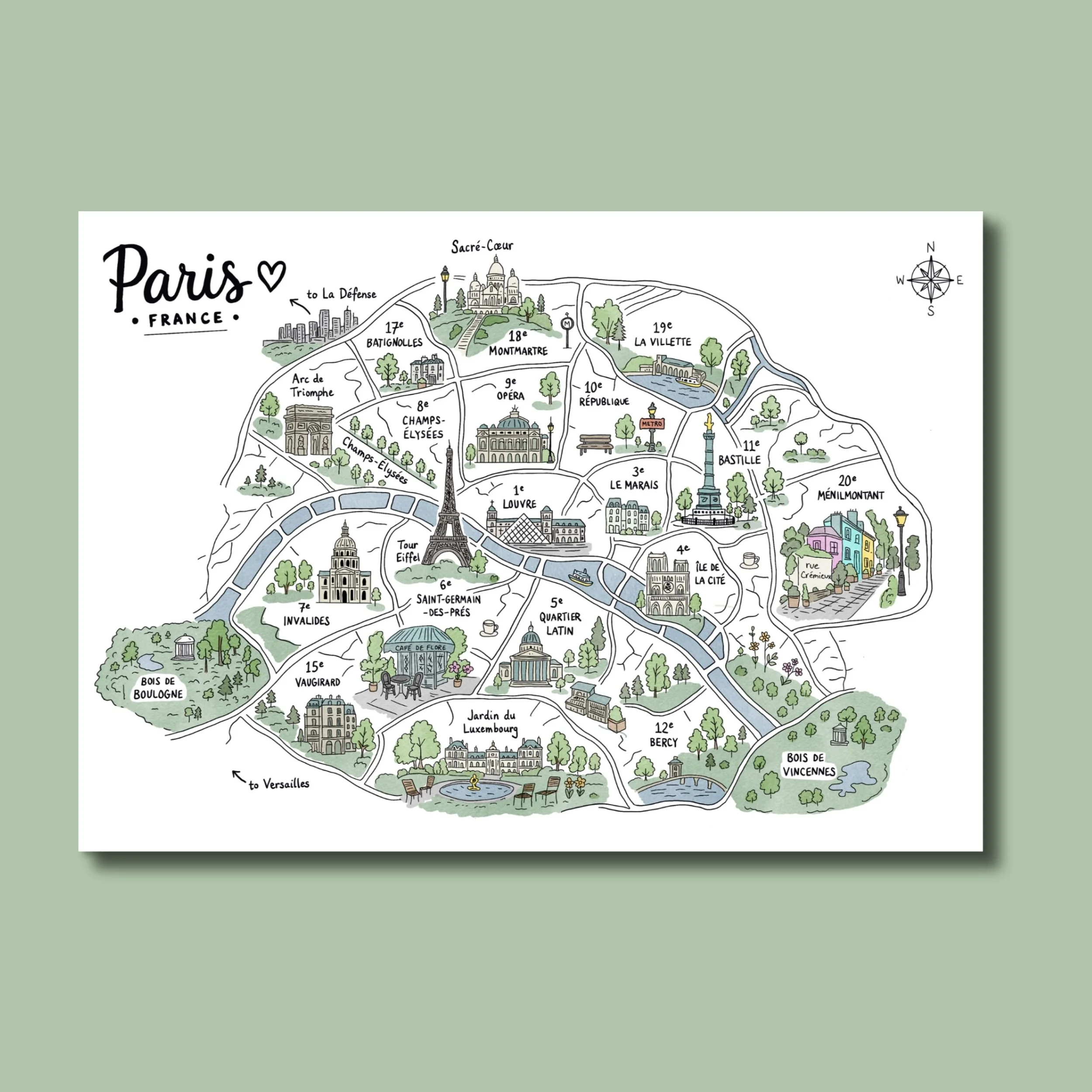 Paris | Map Doodle (Art Print)