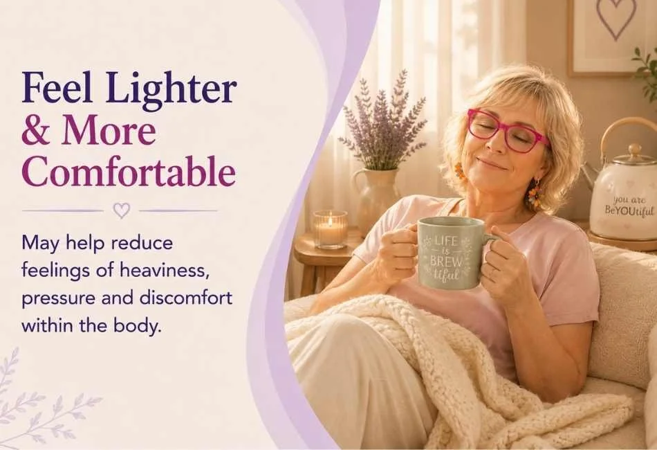 Menopause massage helping reduce feelings of heaviness, pressure and physical discomfort within the body during menopause
