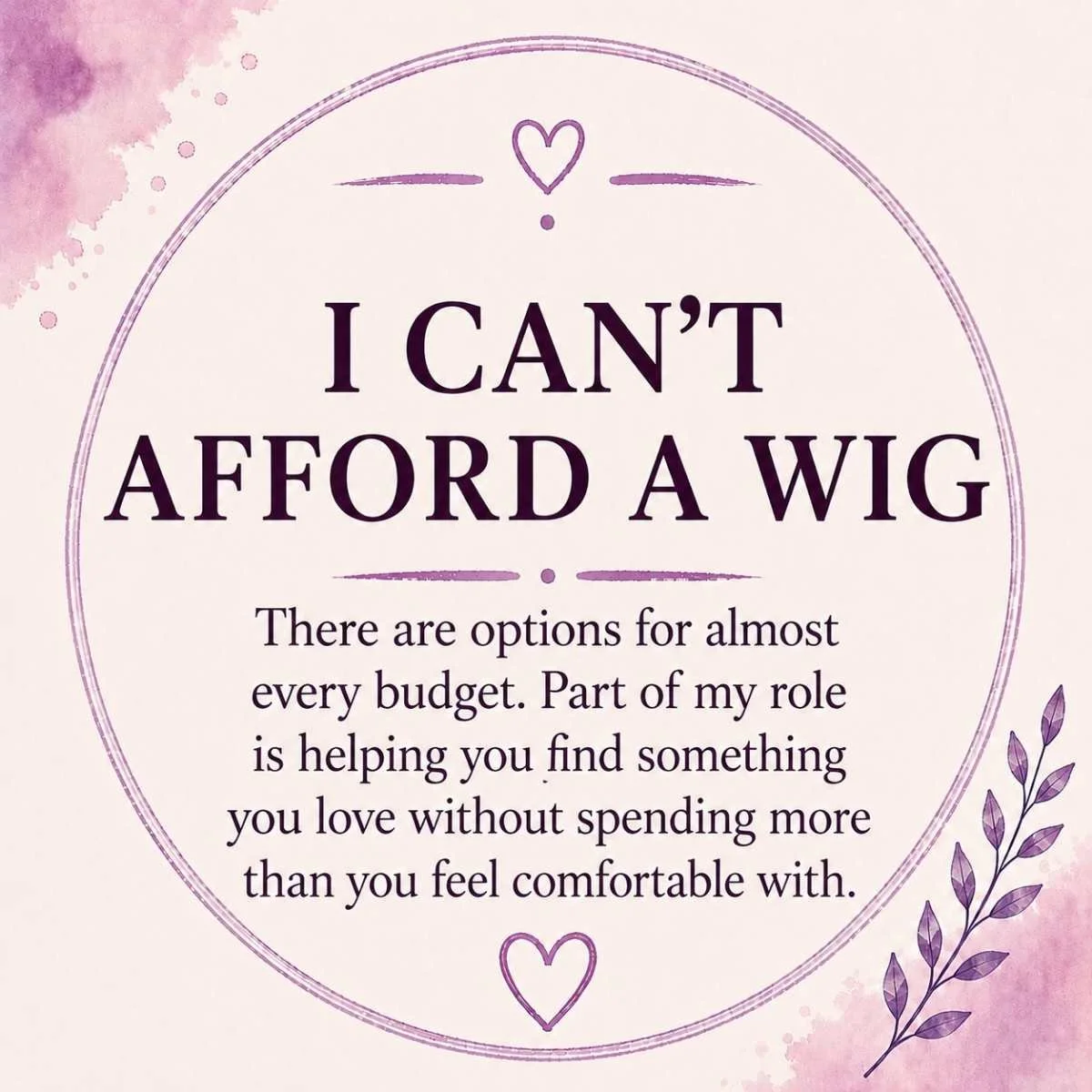 Alternative Hair Consultation helping clients explore wig options for different budgets and needs.