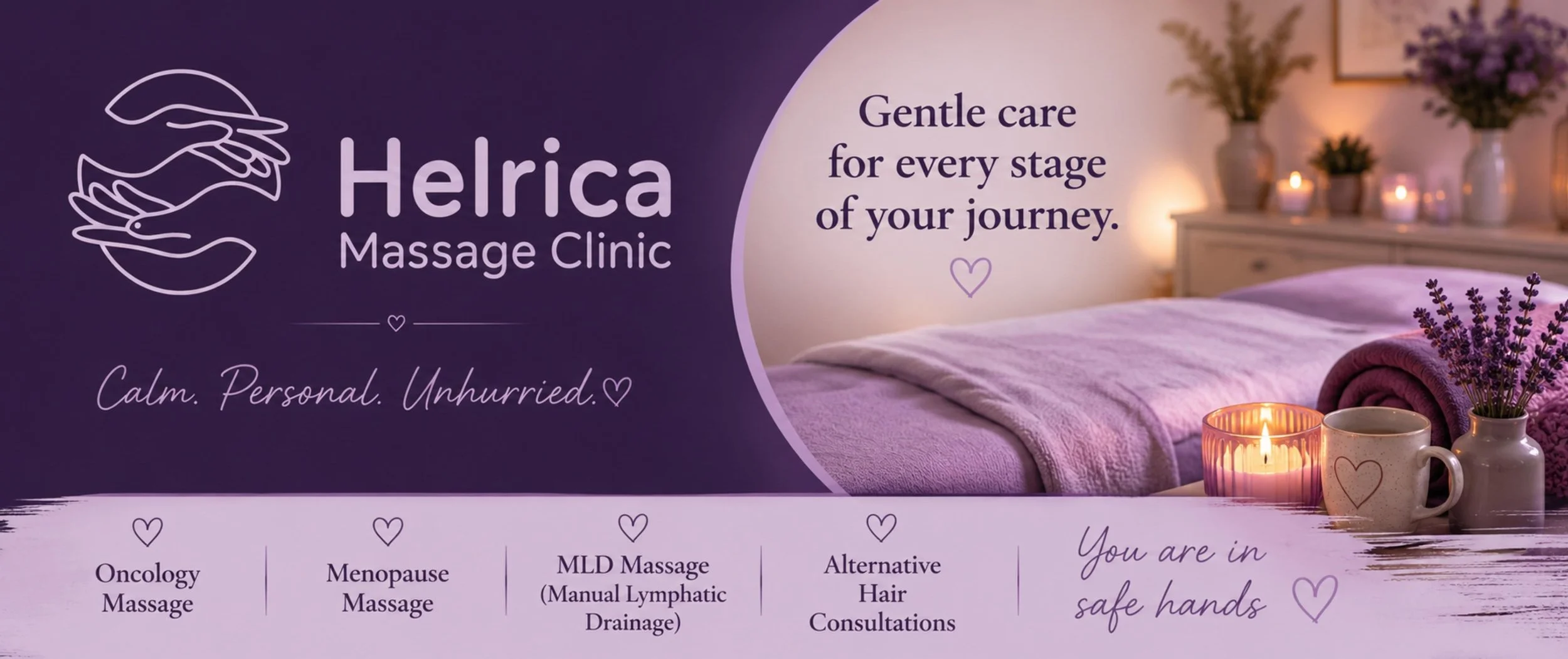 Helrica Massage Clinic, gentle care for every stage of your journey, calm, personal, unhurried