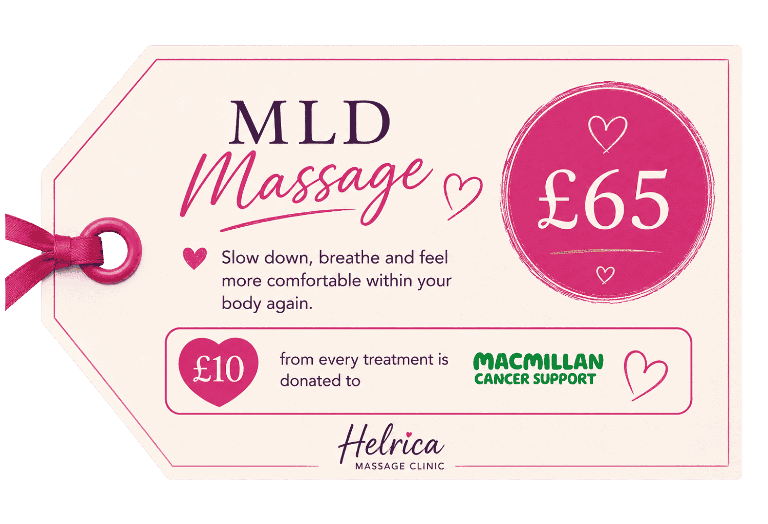 Manual Lymphatic Drainage Massage at Helrica Massage Clinic supporting comfort, wellbeing and relaxation.