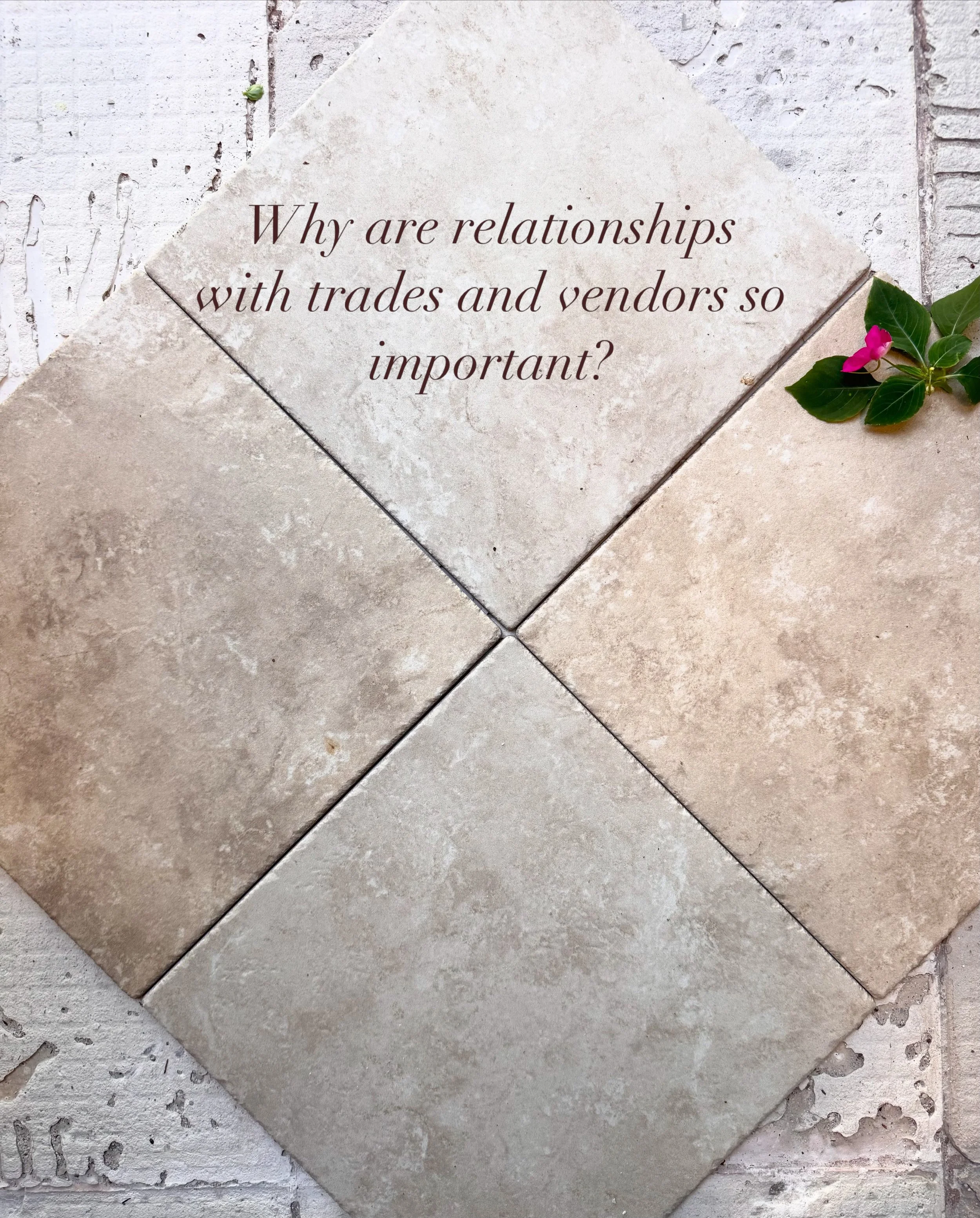 Why are relationships with your reps, vendors and trades so important? Quite honestly, because you can&rsquo;t be everywhere at once, and you don&rsquo;t know EVERY item ever created. 

This tile is such a good example. 

My rep knew I had been looki