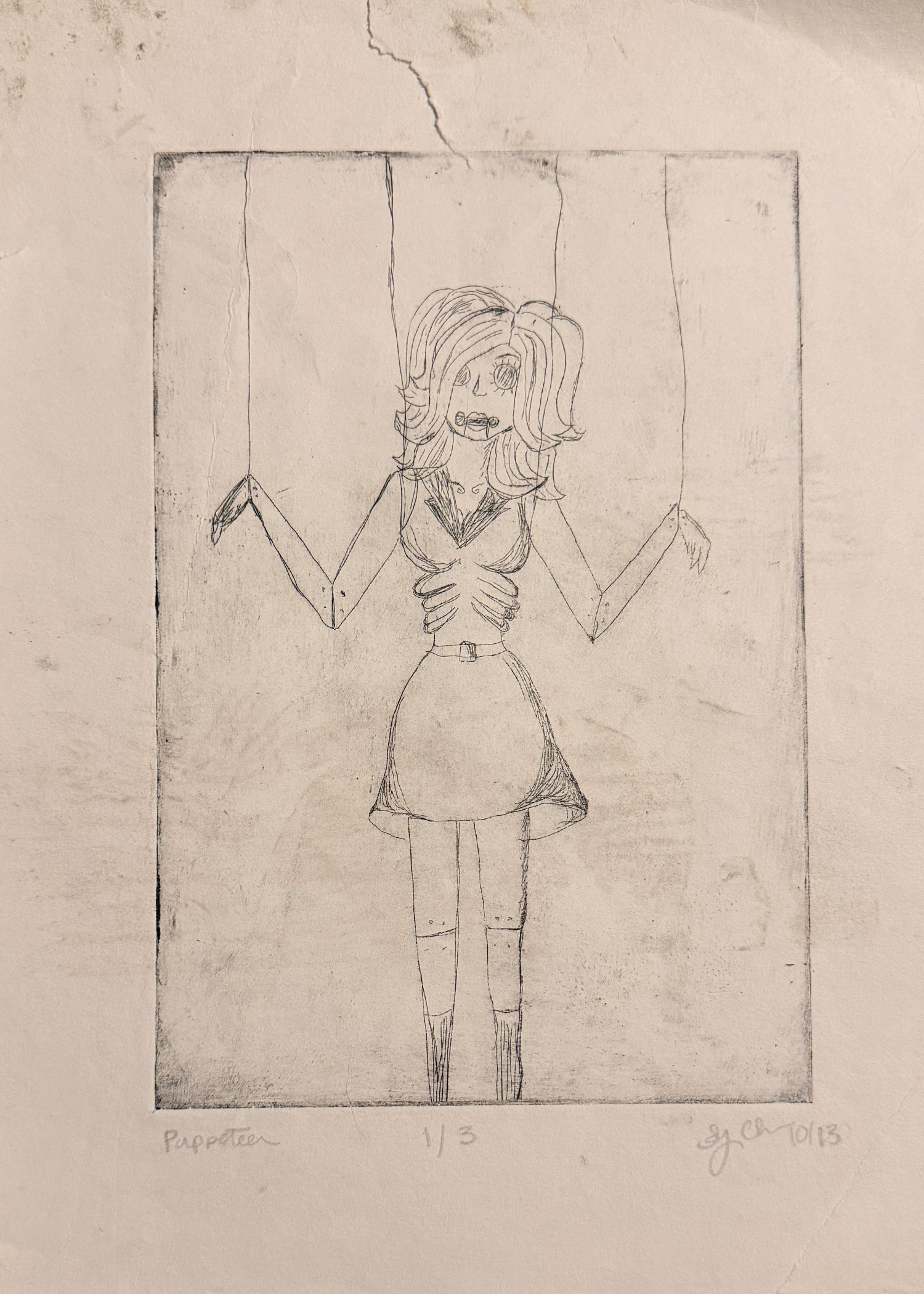PUPPETEER | ZINC PLATE ETCHING PRINT | 2013