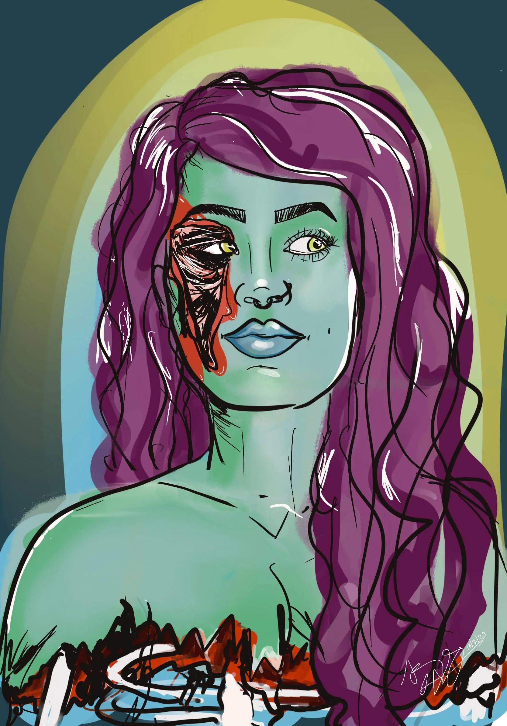 BURNOUT BARBIE | DIGITAL DRAWING | 2024