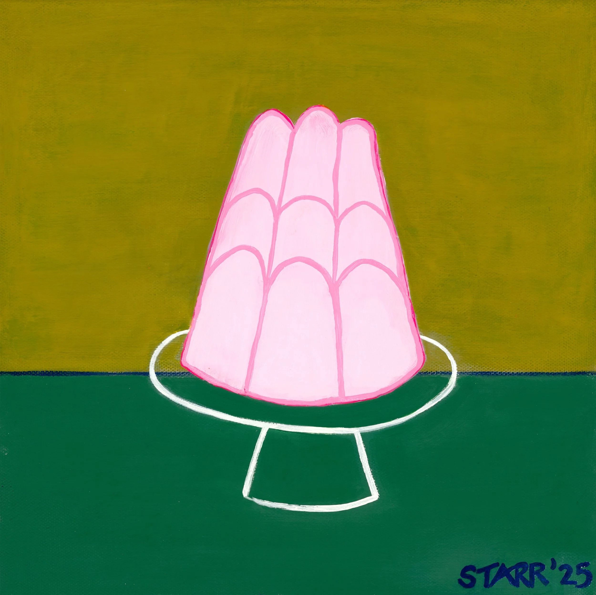 Colorful drawing of a pink flower on a green background with white outlines, and the text 'START '25' in blue at the bottom right corner.