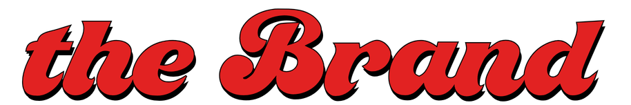 Text logo with the words "the Brand" in red cursive font.