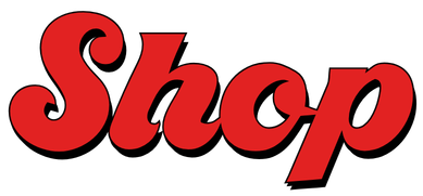 Red text spelling 'Shop' on a black background.