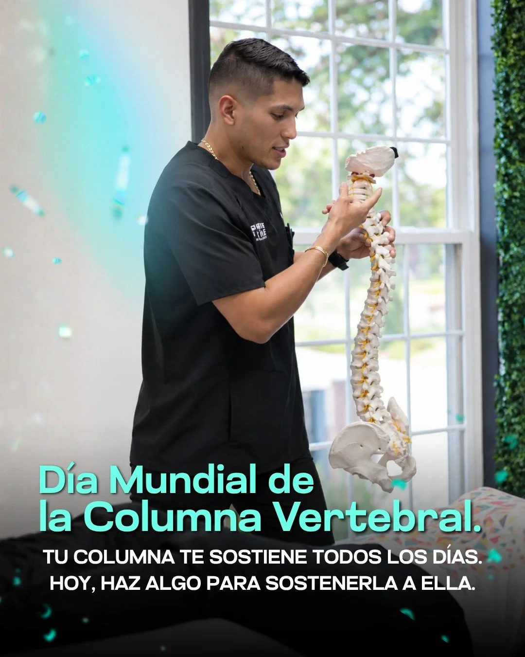 🌎🦴 D&iacute;a Mundial de la Columna Vertebral. ✨

Tu columna est&aacute; contigo en cada paso, cada abrazo, cada d&iacute;a de trabajo y cada momento que disfrutas. 💙

Su salud influye directamente en tu movilidad, postura y calidad de vida. 🚶&zw