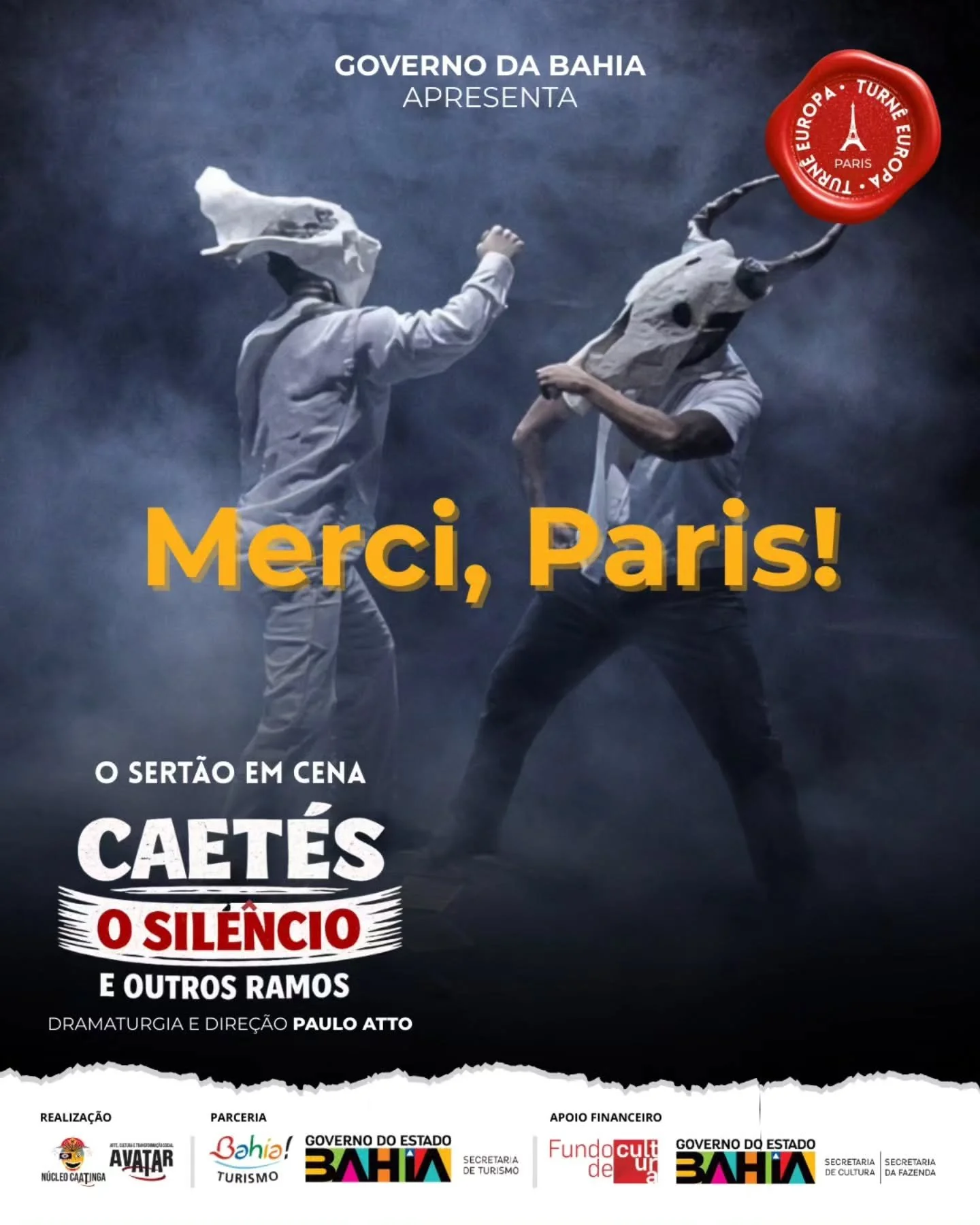 Merci, Paris! Entre Irec&ecirc;, no sert&atilde;o da Bahia, e Paris, atravessamos mais de sete mil quil&ocirc;metros.

Concluir a temporada de &ldquo;Caet&eacute;s, o Sil&ecirc;ncio e Outros Ramos&rdquo; no Teatro do Oprimido de Paris, dentro da prog