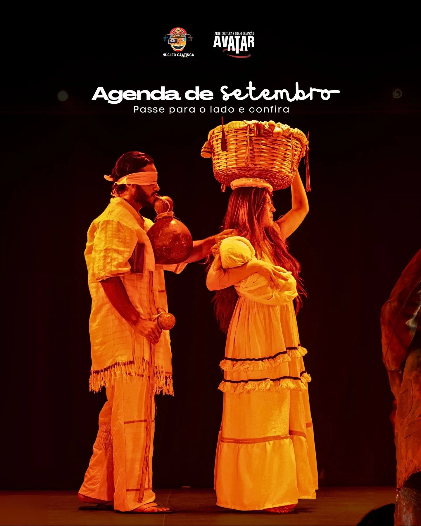 ✨ Setembro chegou com tudo, trazendo novos encontros e experi&ecirc;ncias! Vamos ocupar teatros da Bahia e S&atilde;o Paulo com os espet&aacute;culos A Travessia do Gr&atilde;o Profundo e Caet&eacute;s, o Sil&ecirc;ncio e outros Ramos. 🎭🌵

📍 Salva