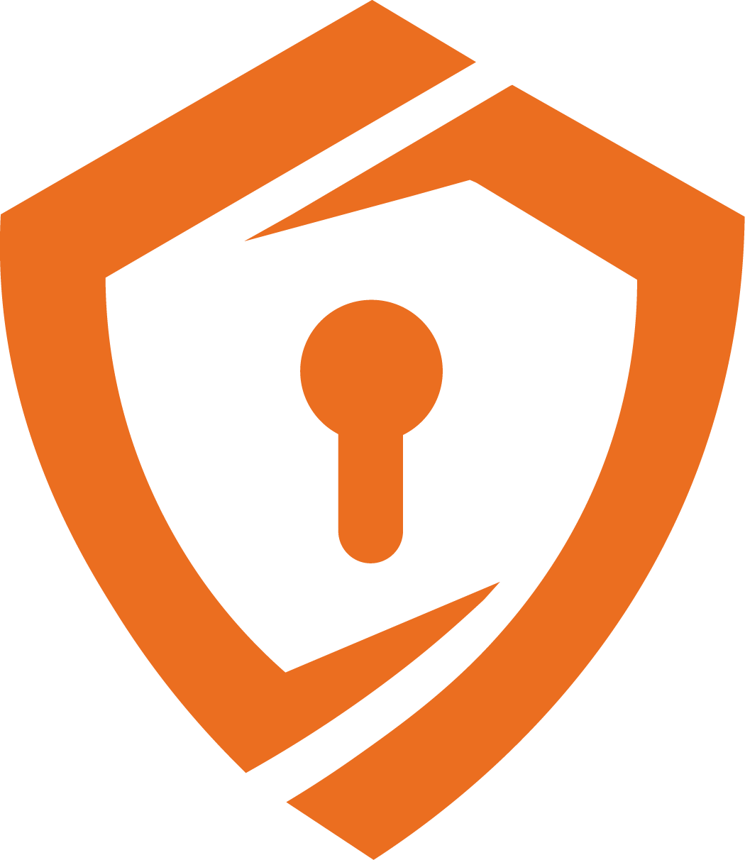 An orange icon of a lock