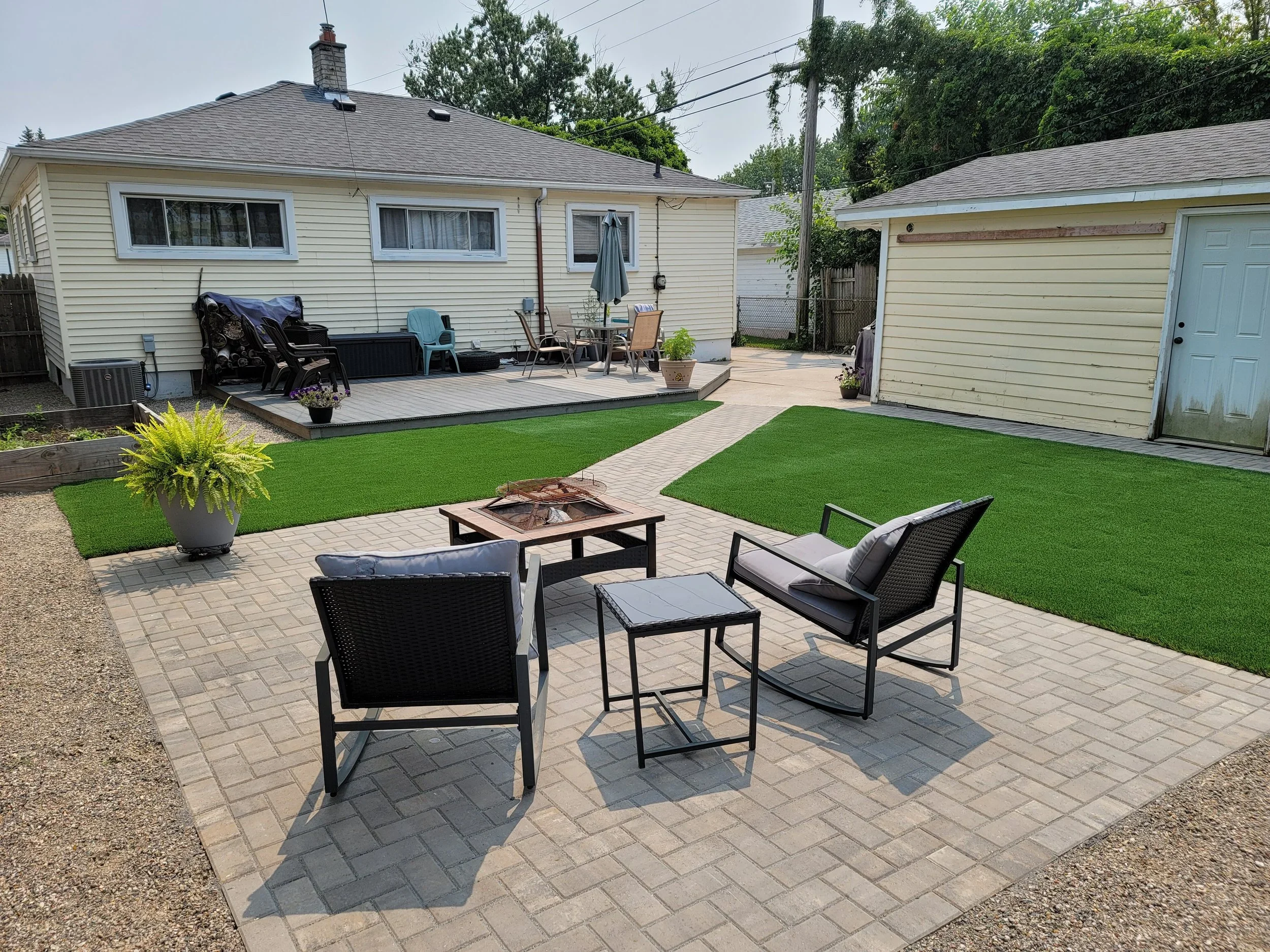 image is showing fresh landscaped residential yard 