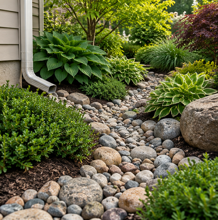 Landscape drainage installation