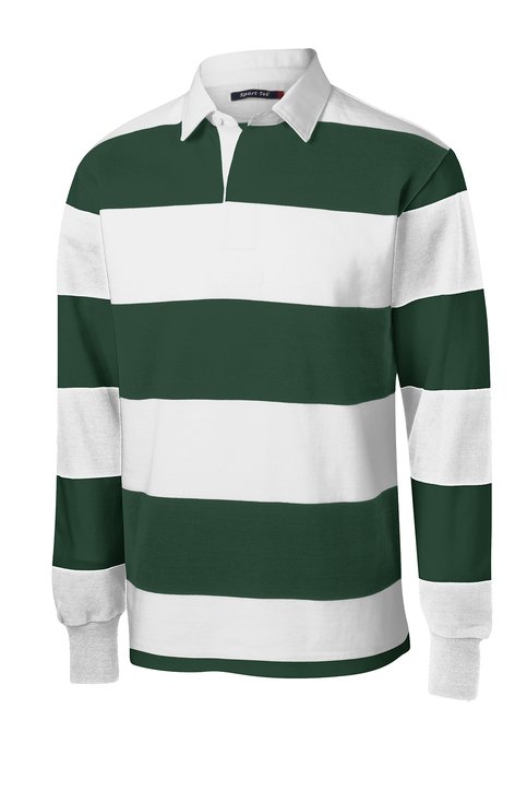 Sport Tek Classic Long Sleeve Stripe Rugby Polo