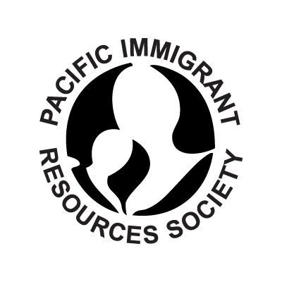 Logo with the words "Pacific Immigrant Resources Society" arranged in a circular pattern.