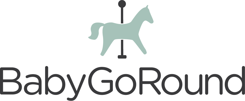 Logo of BabyGoRound, featuring a rocking horse icon above the black text 'BabyGoRound'