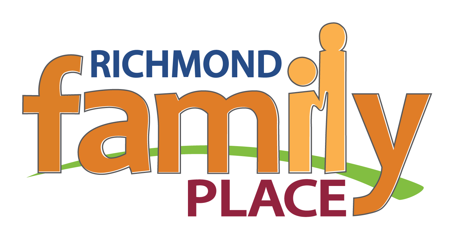 Logo of Richmond Family Place with the name in colorful text and a green curved line underneath.