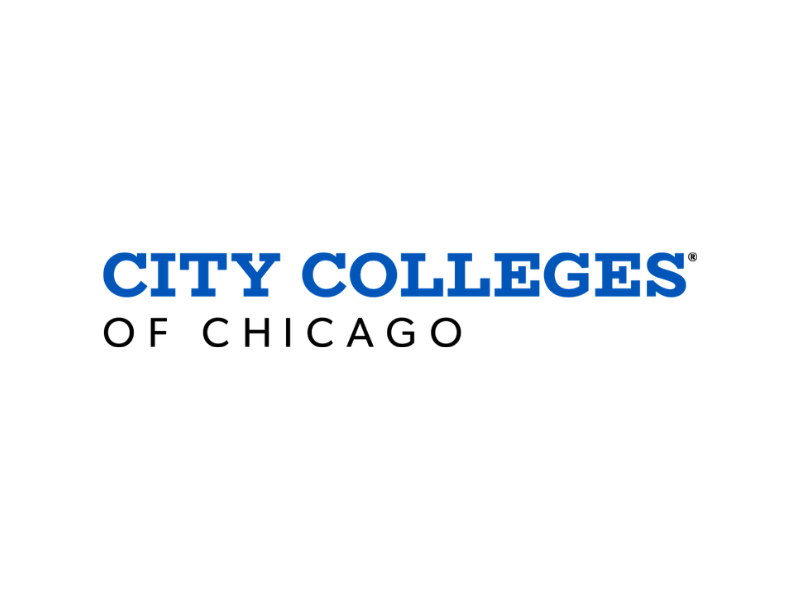 Logo of City Colleges of Chicago with the text in bold blue and black font.