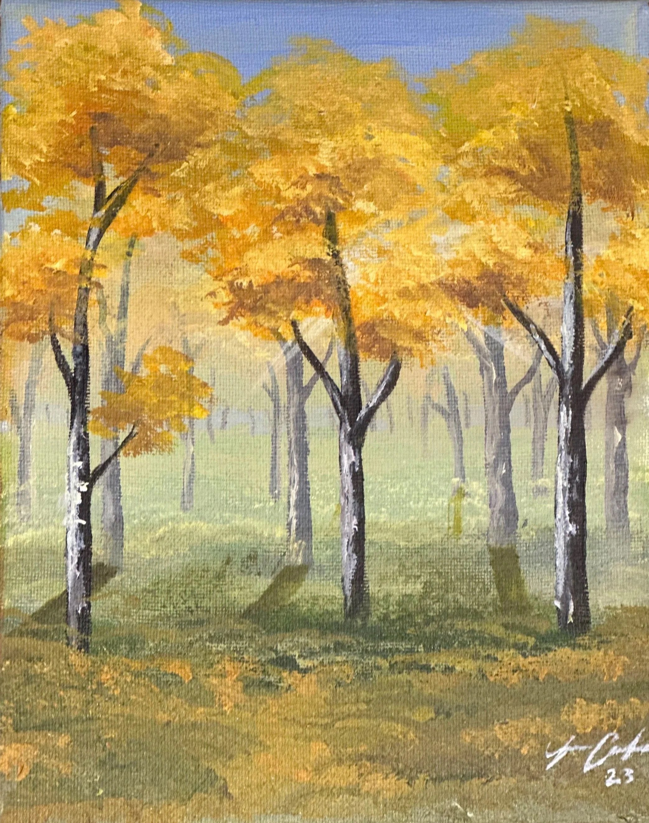 Foggy Autumn 8x10 in Acrylic