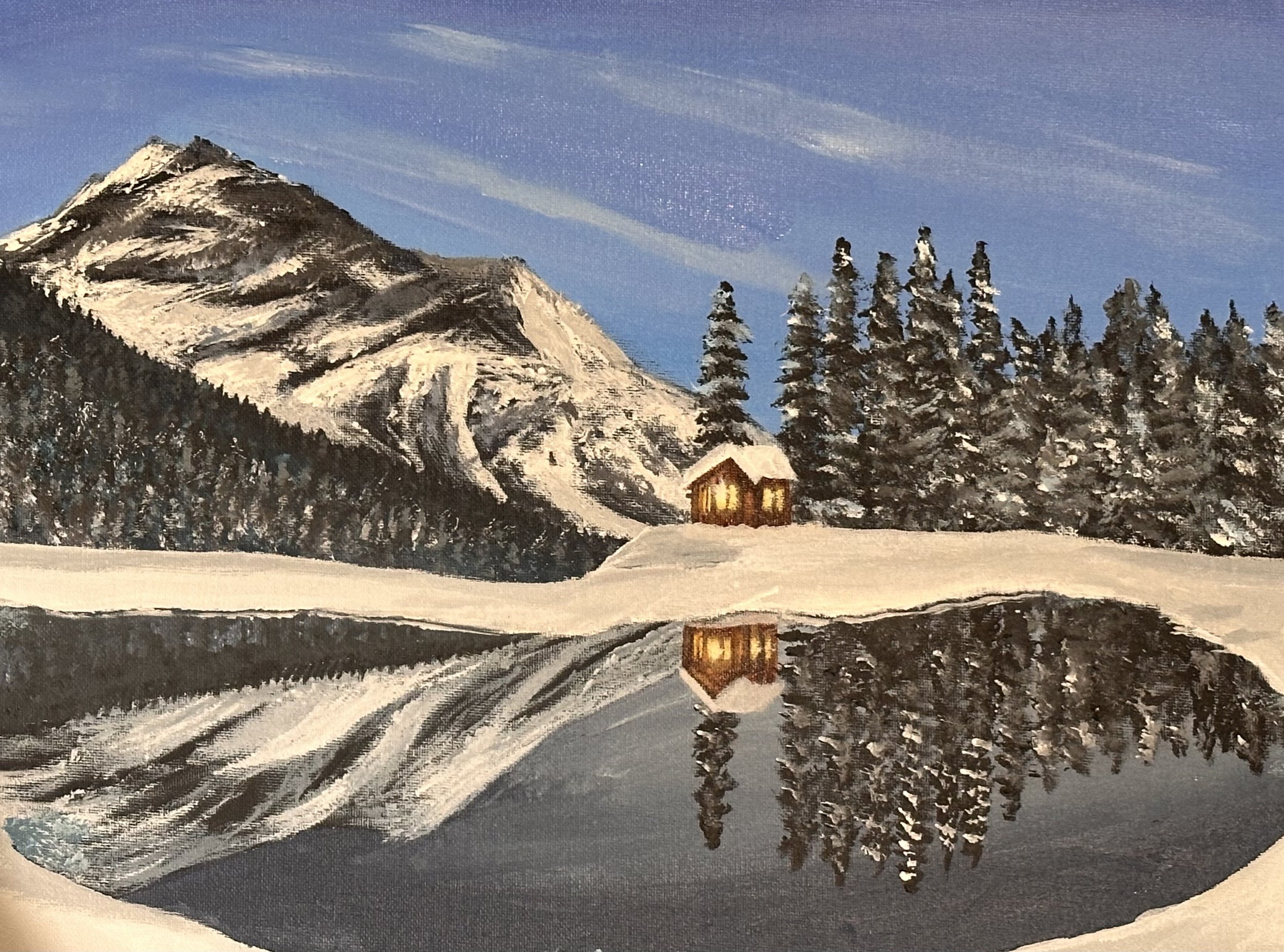 Lonely Cabin 16x12 in Acrylic