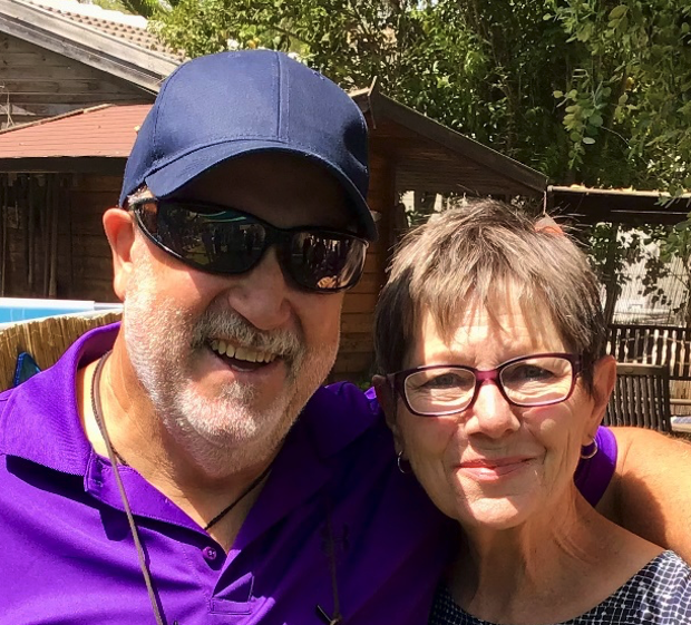 Couple smiling