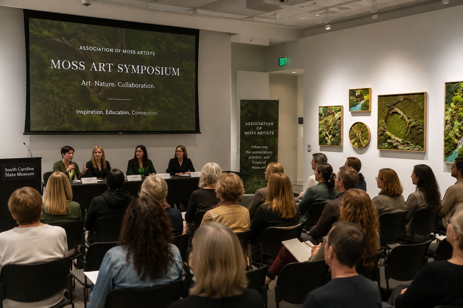 this is an AI generated image of what the Moss Art Symposium might look like