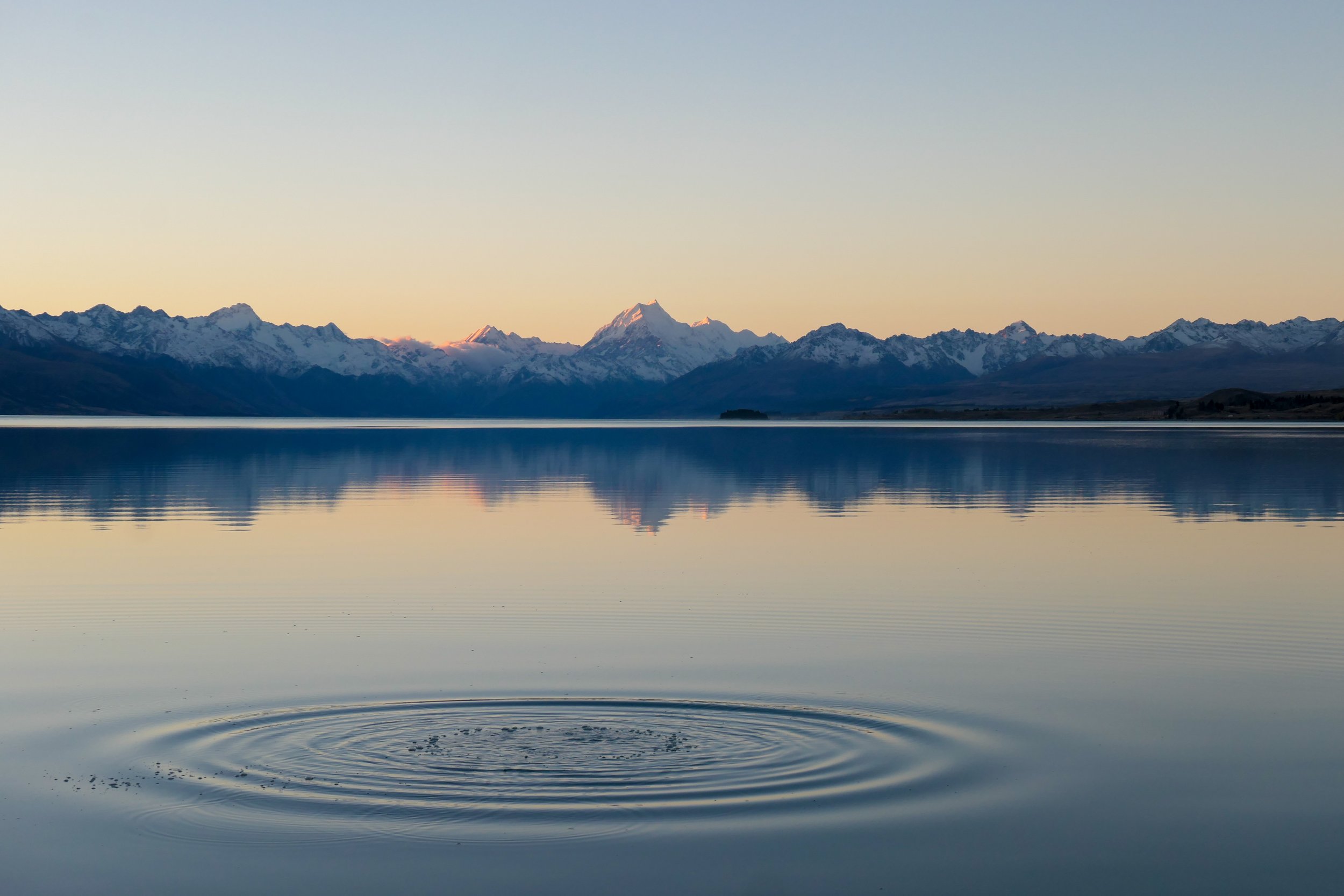 Calm, serene lake alpine scene.