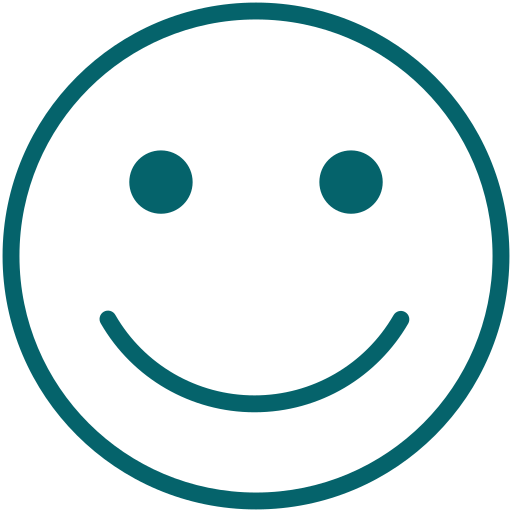 Lächelndes Smiley-Gesicht in Blau auf schwarzem Hintergrund.