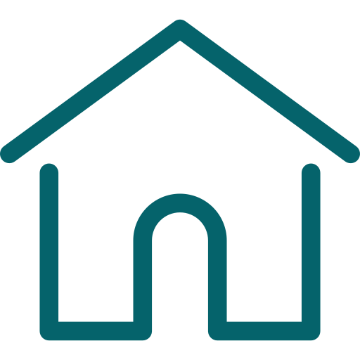 Eine einfache Illustration eines Hauses mit Dach, Wänden und Tür.