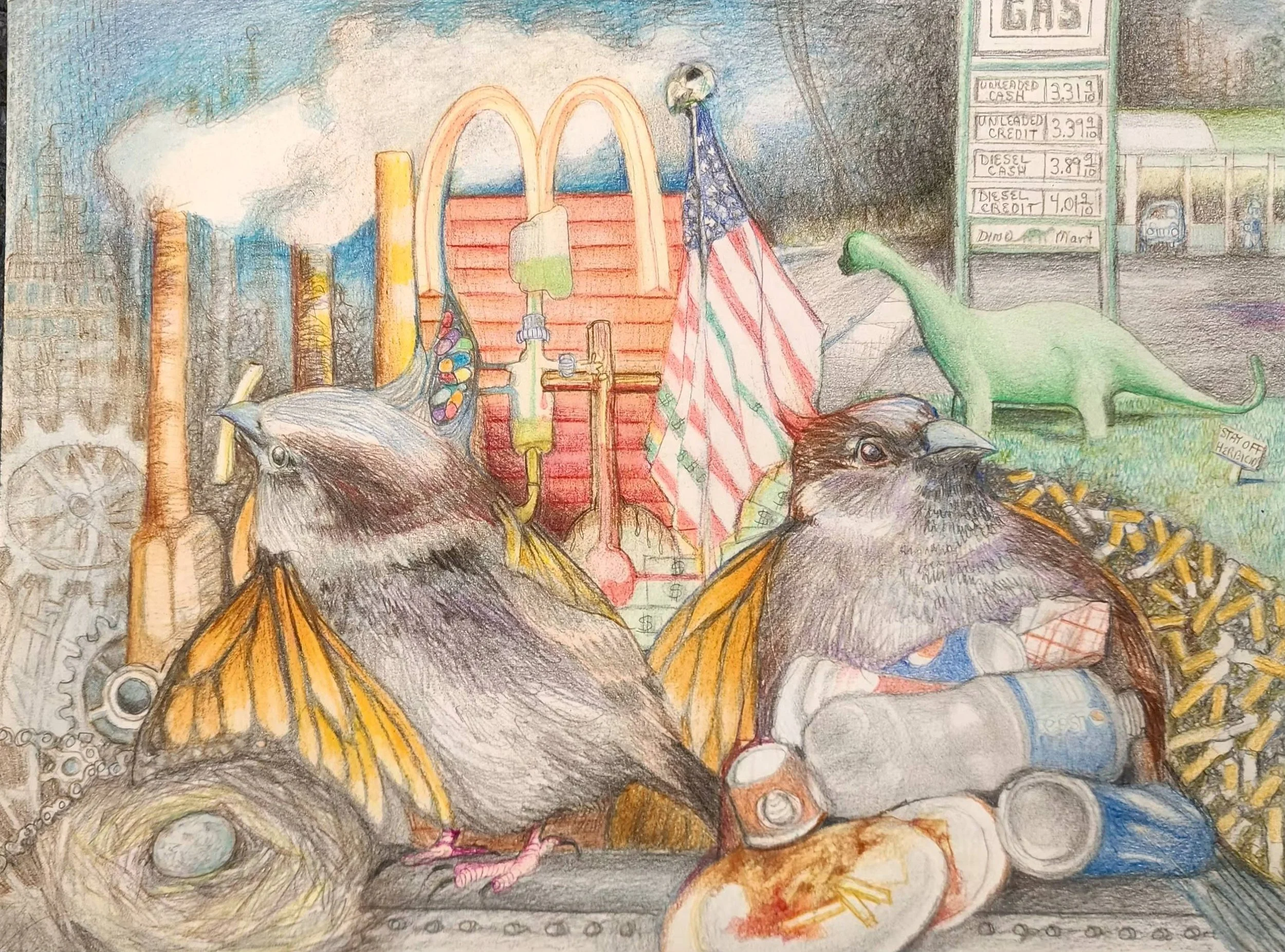 Home  -  9x12"  colored pencil on Bristol
