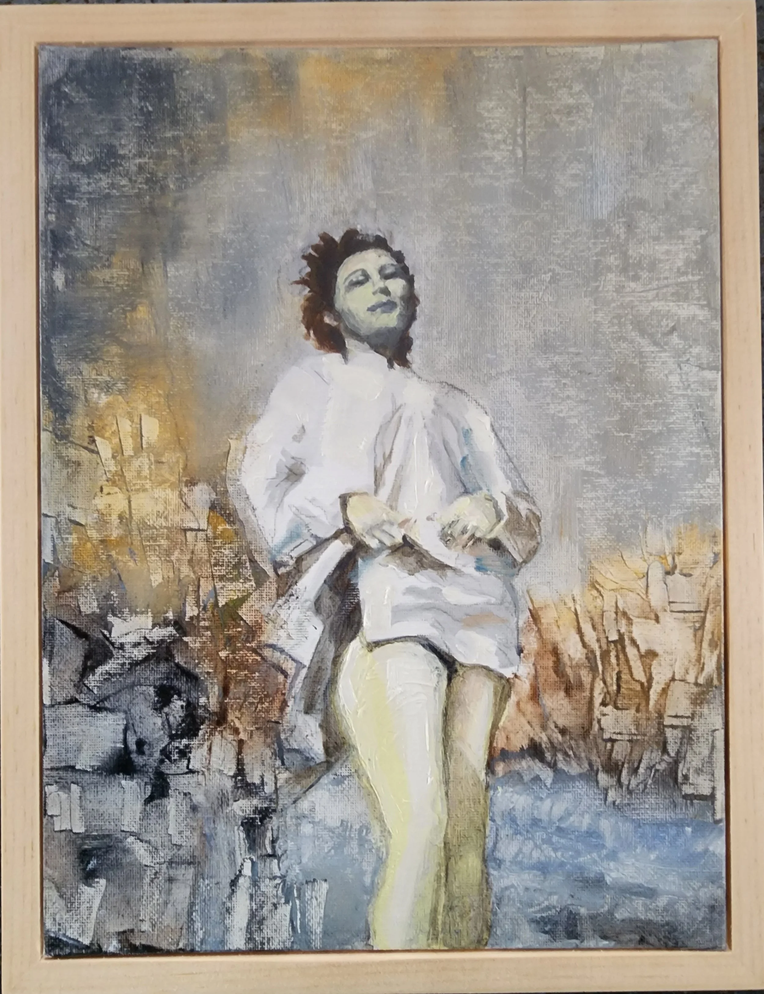 Betsy -  portrait of a friend's mom made using her mom's paints from college in the 50's