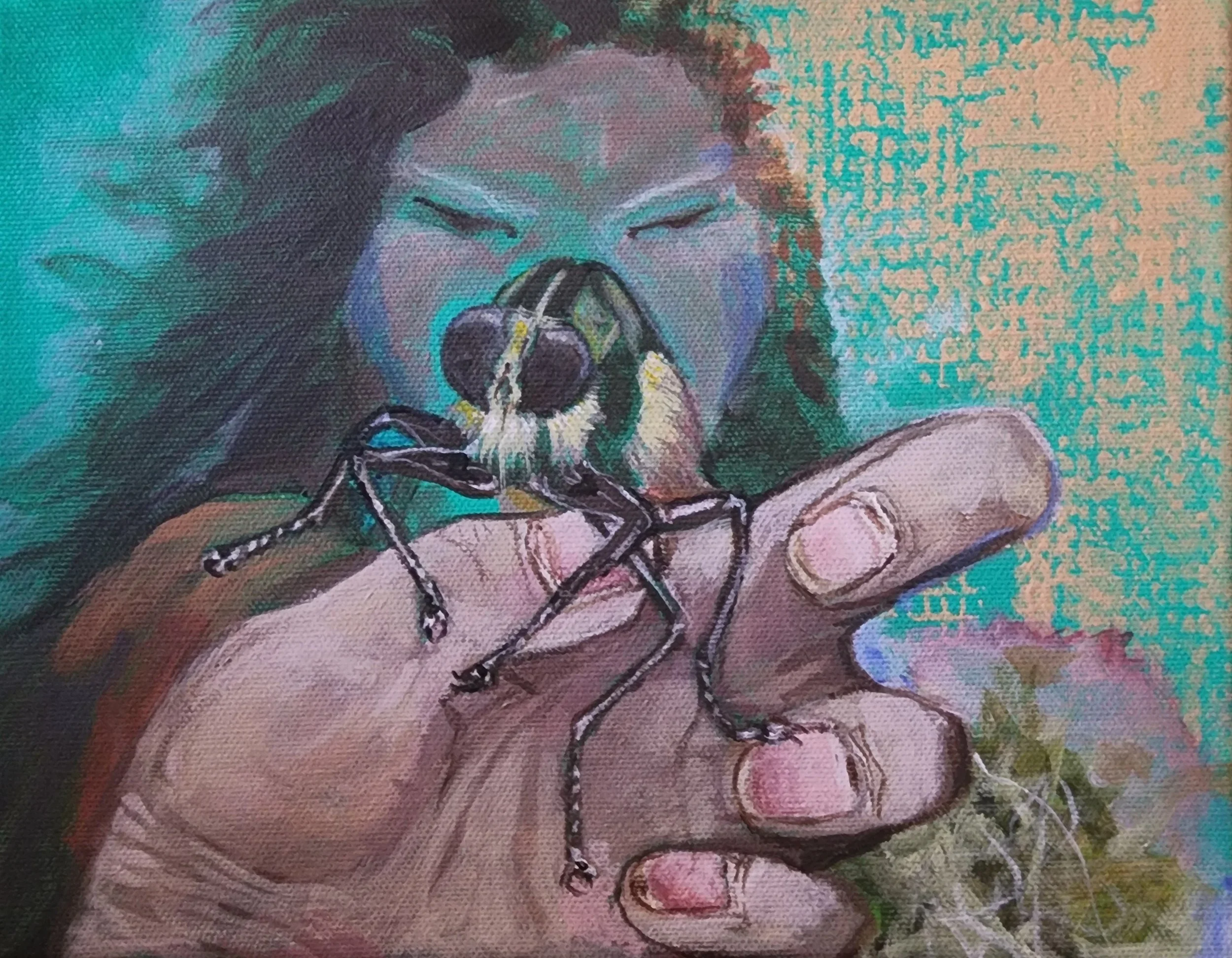 The curiosity bridge  -  8x10"  acrylic on canvas