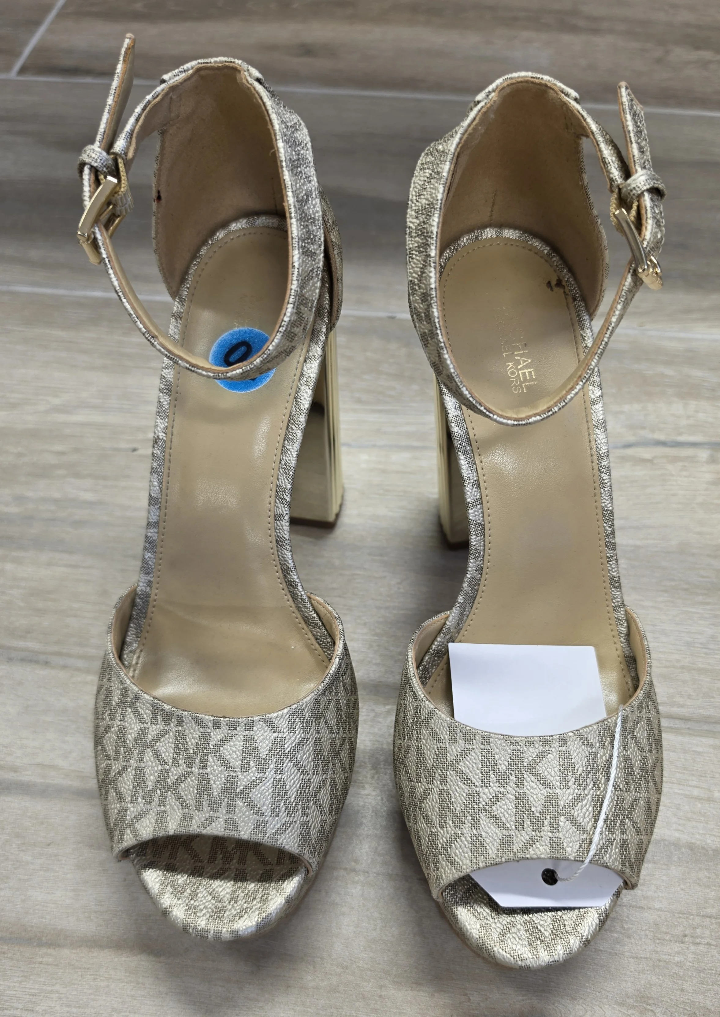 Michael Kors Gold  Metallic Platform Sandals, Size  10.jpg