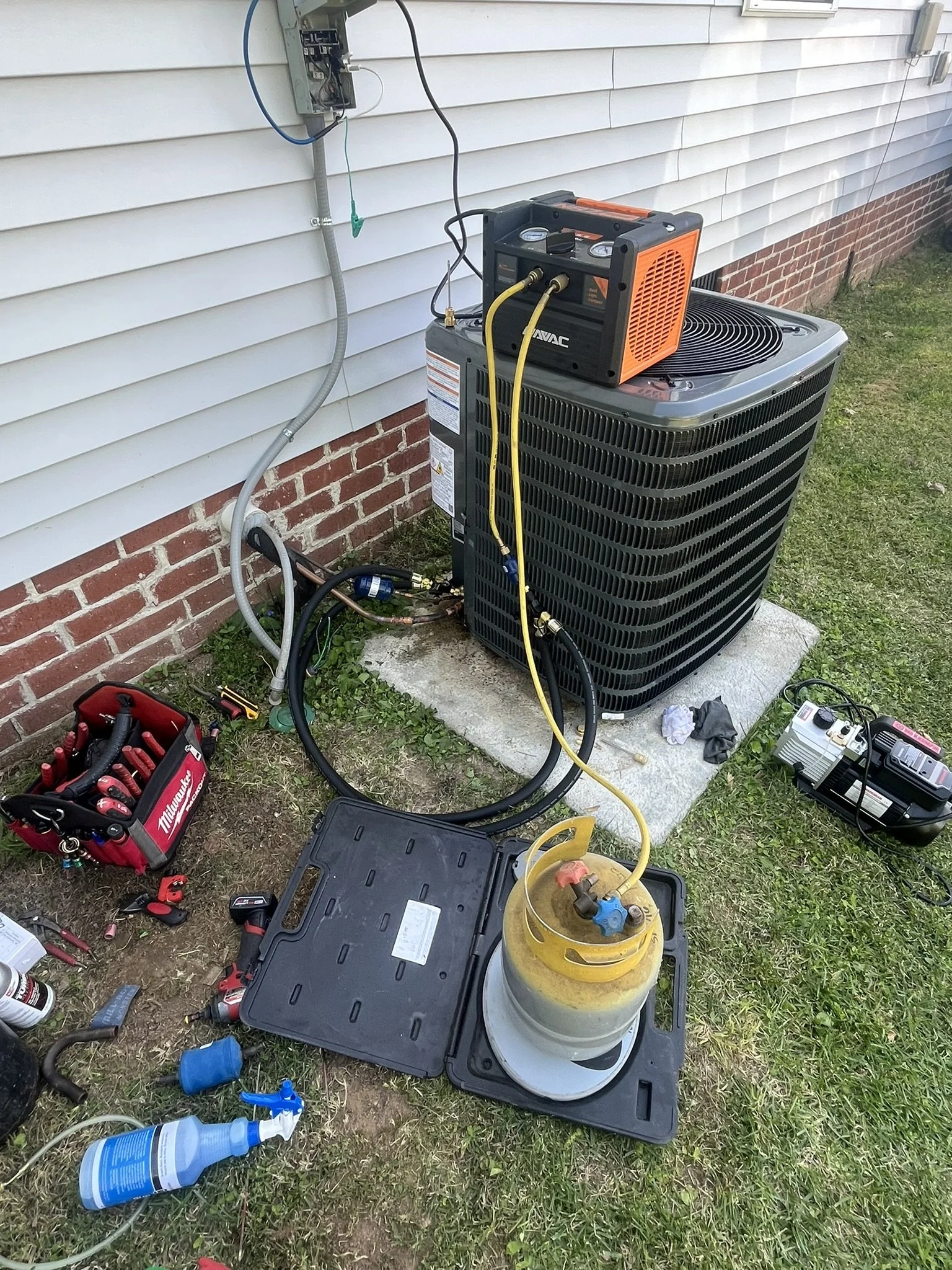 New HVAC system installation providing energy-efficient heating and cooling for improved indoor comfort