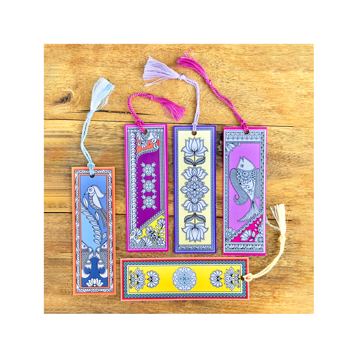 Madhubani Bookmarks - Set of 5
