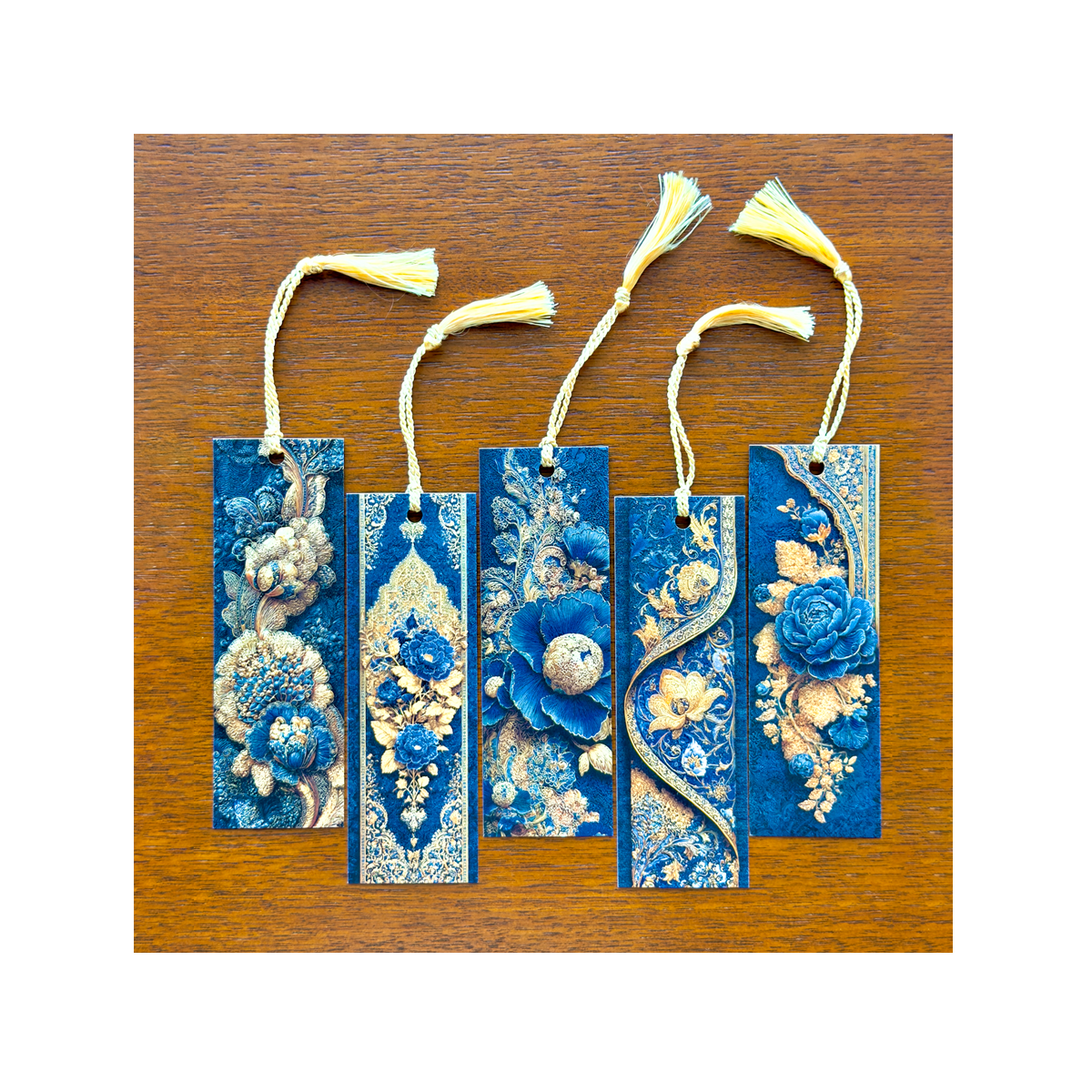 Mughal Brocade Inspired Bookmarks - Set of 5