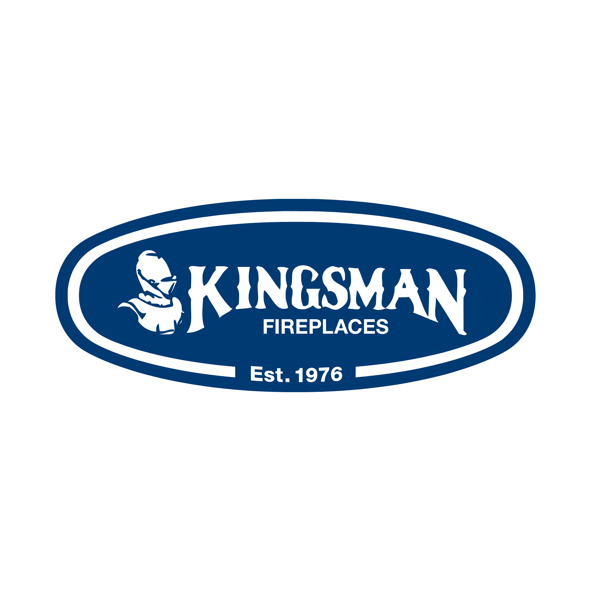 Official Kingsman Fireplaces brand logo, featured alongside authorized gas fireplace, inserts, and specialized heating equipment options on the Trent Valley Mechanical website.
