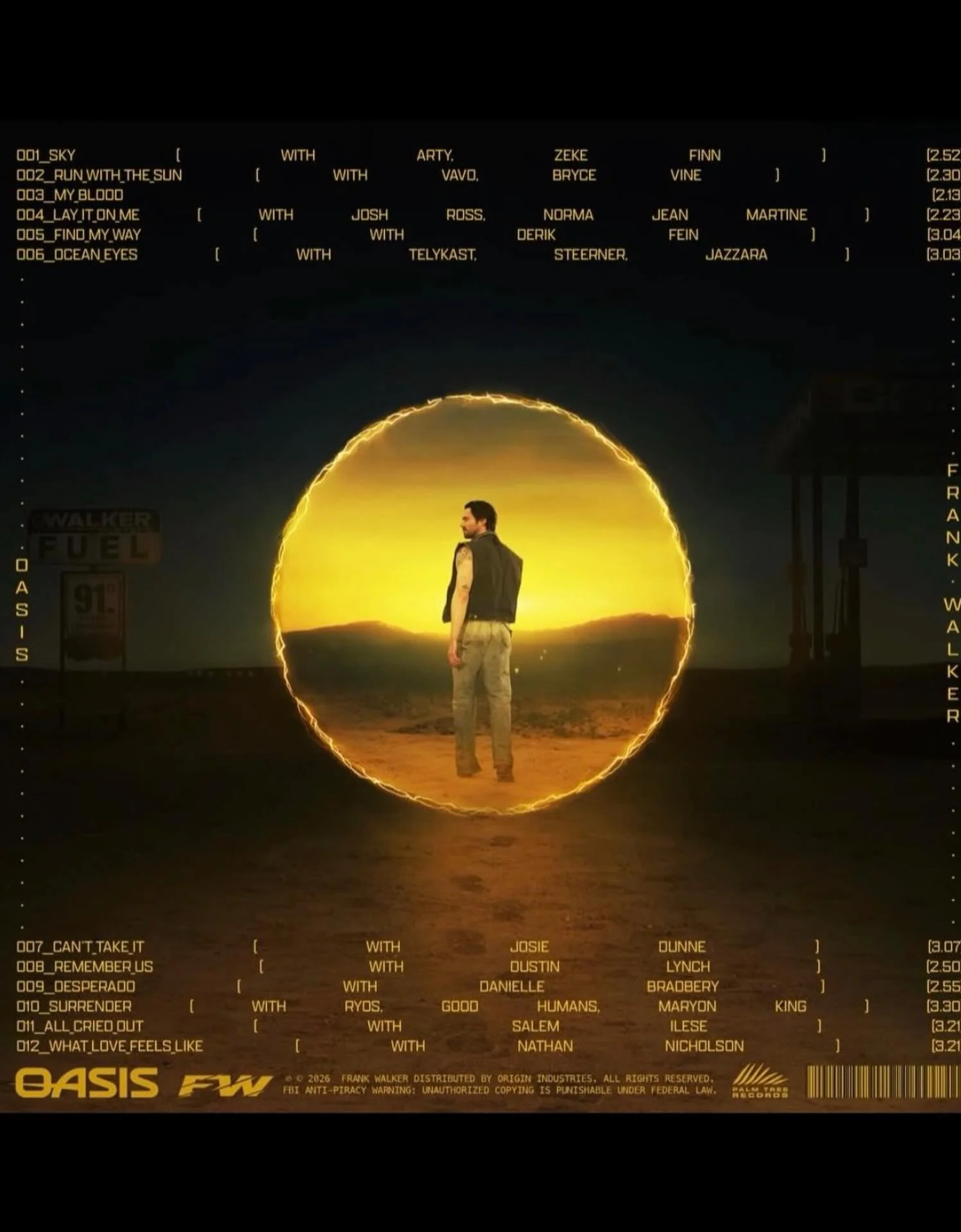 Congrats to @frankwalker on his debut album &ldquo;Oasis&rdquo;. 
Super happy to have co-written track 7 &ldquo;Can&rsquo;t take it&rdquo; with the homie @josiedunne and produced with Frank and Andrew. 
Go take a listen!! 🙏🏽🙏🏽🙌🏽🙌🏽🙌🏽🙌🏽

Hu