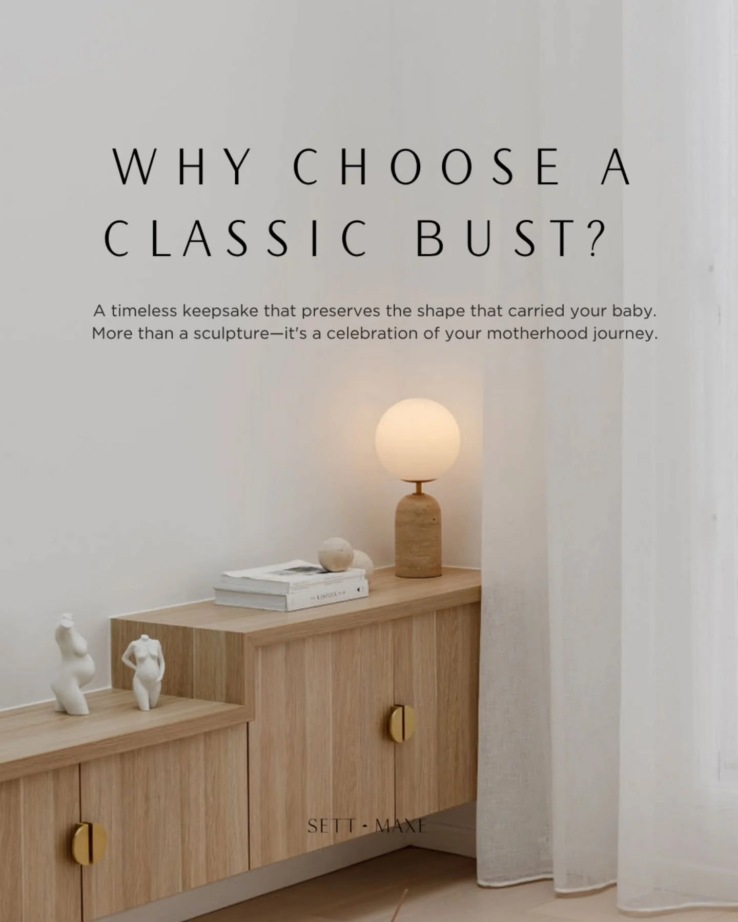 The Classic Bust is one of our most loved ways to capture pregnancy.

A timeless sculpture that preserves your shape exactly as it was in this fleeting chapter&mdash;every curve, detail, and moment in 3D.

If you&rsquo;ve been thinking about booking,