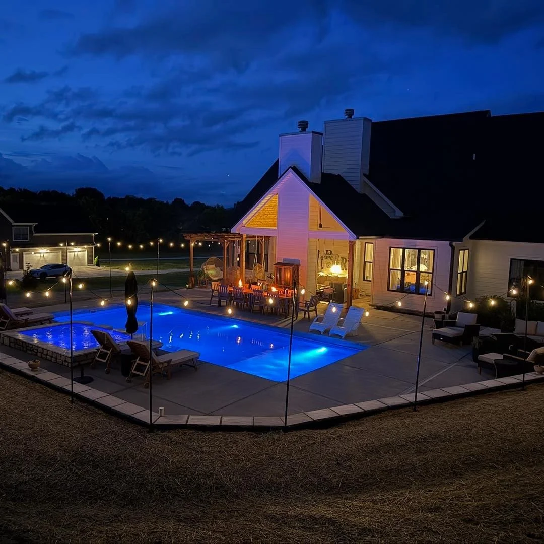 Just Wrapped up this backyard makeover in Lebanon with a 35&rsquo; Illusion pool by imaginepools including a curved spillover, stone retaining wall and Firepit. 

Who&rsquo;s next on the list to create a backyard you want to share with friends and fa