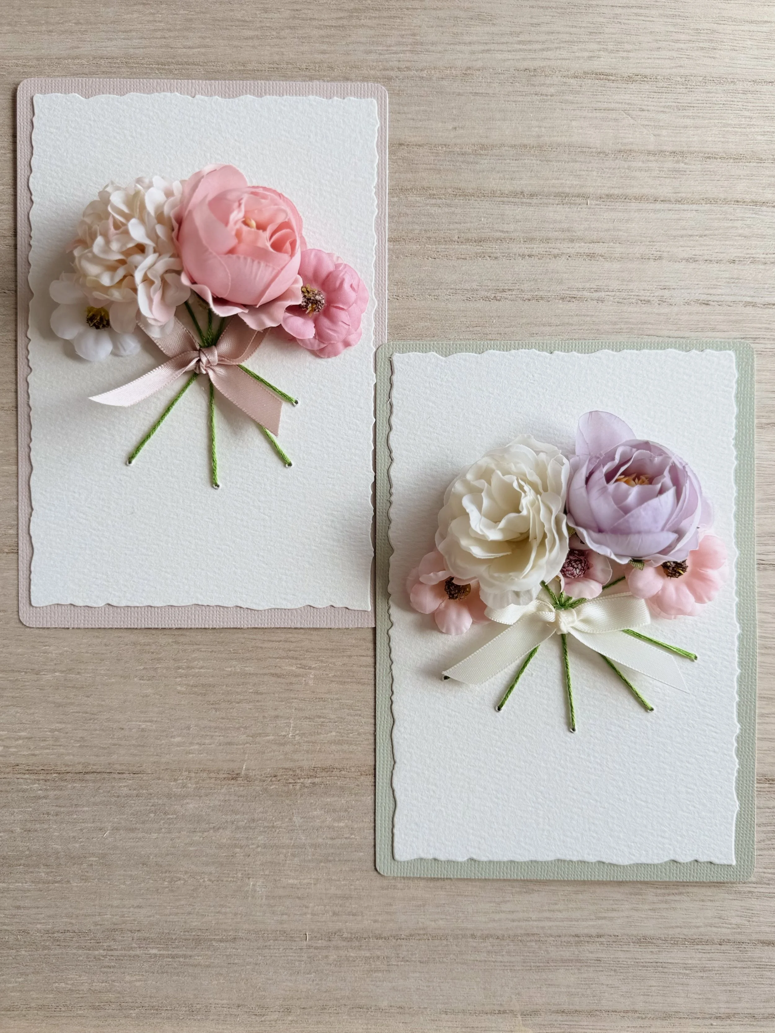 Elegant 3D Floral Custom Cards