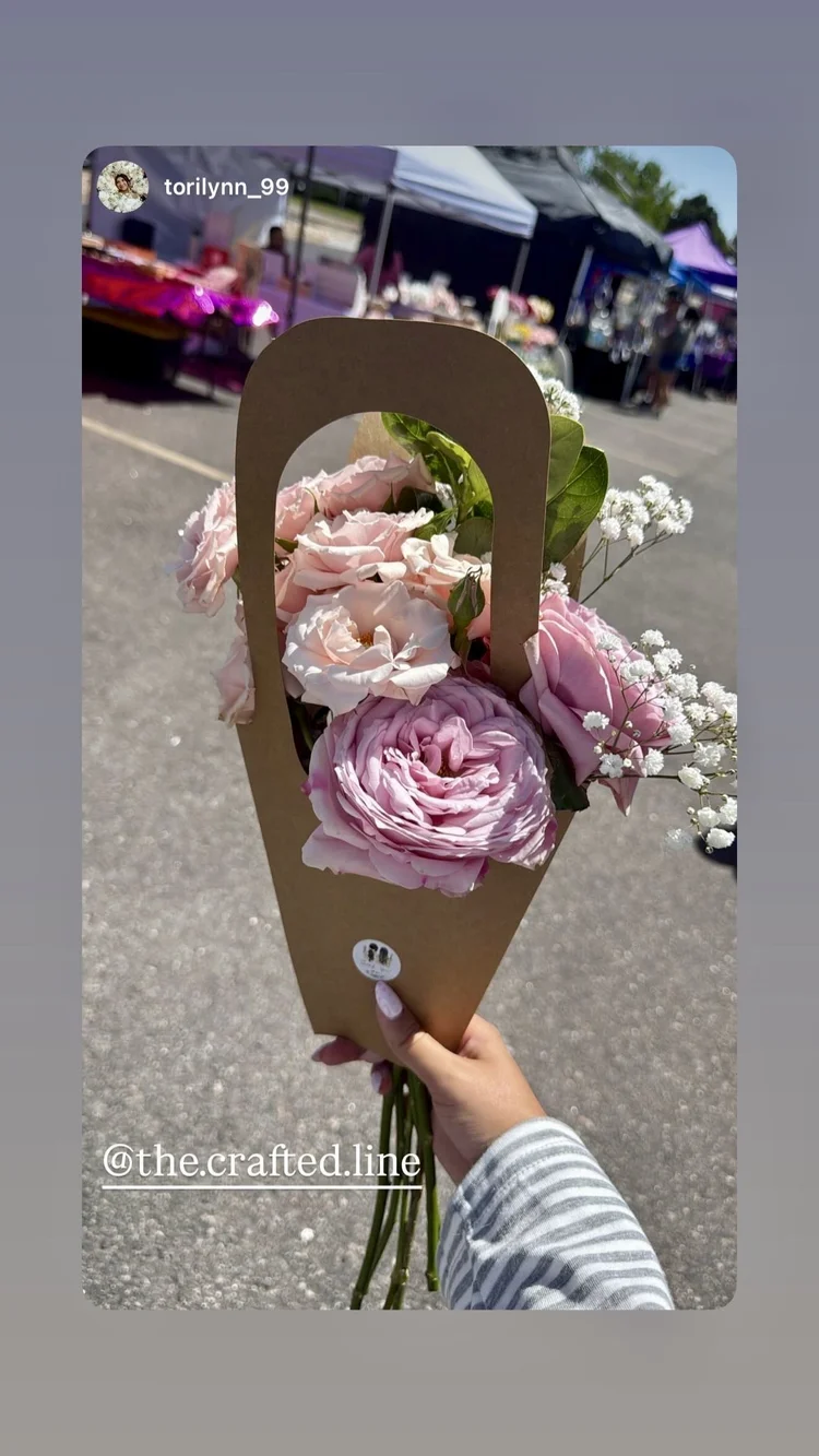 Guest taking home their bouquet
