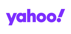 Yahoo logo in purple text with an exclamation mark.